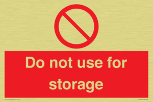Do not use for storage